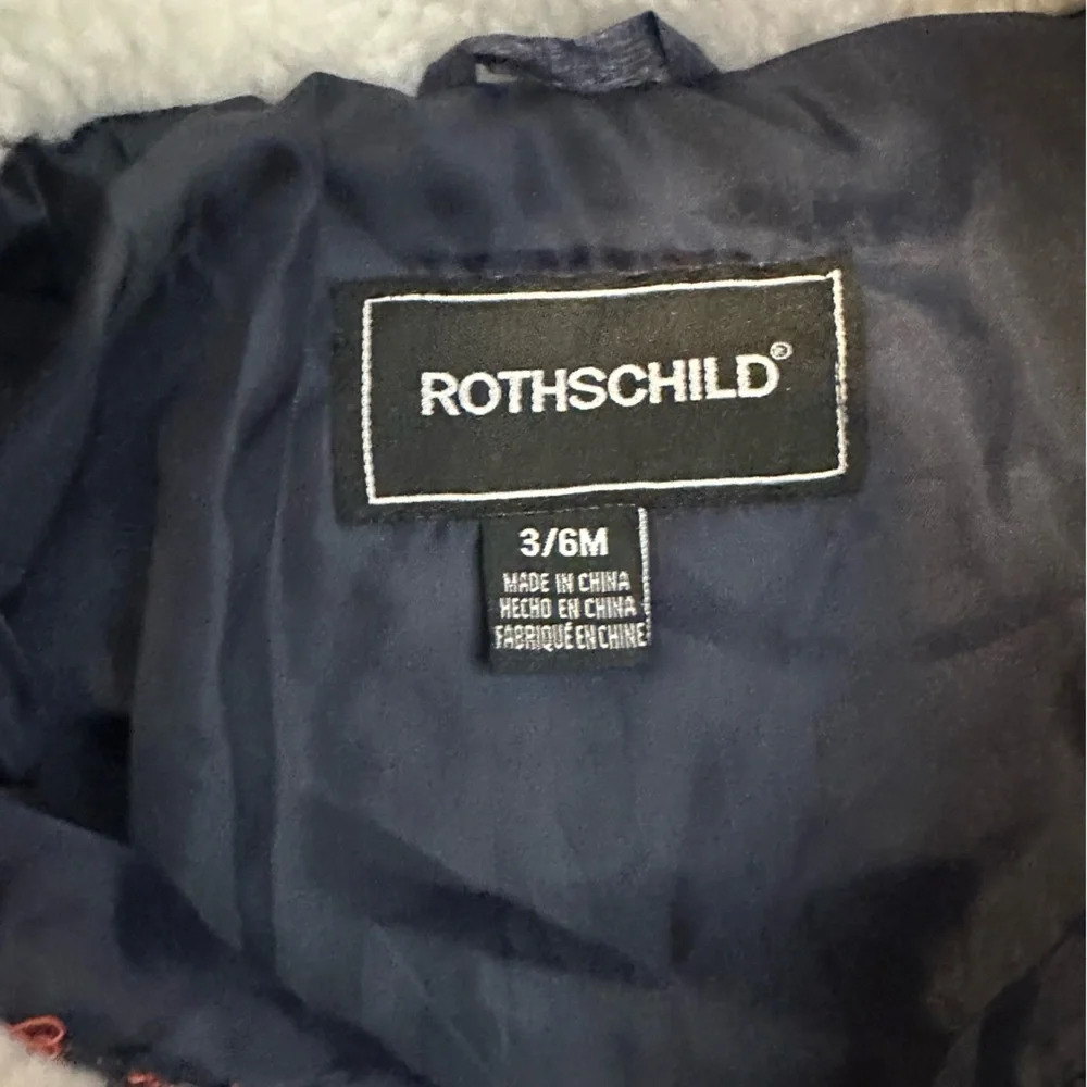 Rothschild Navy Orange and Gray Puffer Snow Cold Weather Jacket for Kids 3/6Mos - Picture 3 of 4